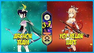 3.7 Spiral Abyss Floor 12 Archon Team & Yoimiya x Yelan Vape Combo  Genshin Impact