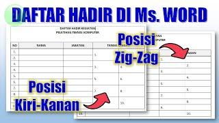 Cara Membuat Daftar Hadir di Word