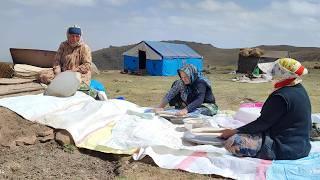 Beautiful scenes of nomadic life in the nature and impassable range of the mountains of Iran