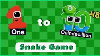 Snake Game - Animation  1  one  to 10 ^ 48  Quindecillion   Big Numbers  Large Numbers