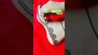 Simple foot mehndinew leg mehndi designarabic mehndimehndi design Mehndi tricks #mehndi #shorts