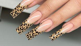 Leopard Print Frenchies  Fall Nails  Gel-X