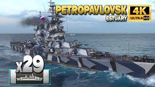 Cruiser Petropavlovsk with huge 29 citadel hits - World of Warships