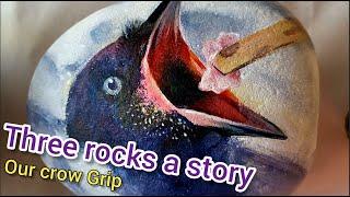 Three rocks One story  Love on the stones  Our crow GRIP  Art Sun
