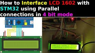 Interface LCD 1602 with STM32  Parallel Connection  4 bit mode  noI2C