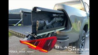 Toyota Hilux lockable hidden concealed rearlight gun compartment by Black Sheep Innovations GmbH