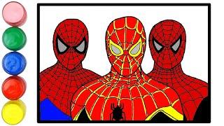 Örümcek Adam 3 Versiyon Çizim ve Boyama  Spider-Man Nasıl Çizilir?  Boyama Videoları