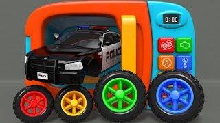 Learn Colors Black Police Car Street Vehicle Toys Assemble Cars Wheels and Microwave Toy  ZORIP