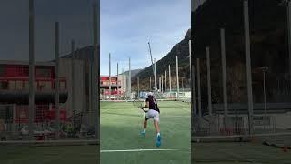 360 Backhand Return Can you replicate?? #gladiatorstennis #tennis #trickshot #tennistrickshot