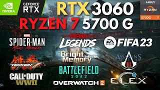 RTX 3060 + AMD Ryzen 7 5700g  10 GAMES at 1080p 1440p & 2160p