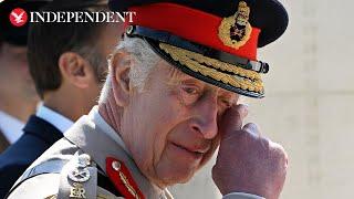 King Charles President Macron and Rishi Sunak lay wreaths at D-Day 80th memorial event