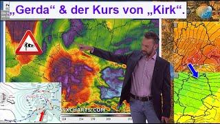 Tief Gerda & der Kurs von Ex-Hurrikan Kirk. Erst warm dann kalt. Wettervorhersage 07.-13.10.24.