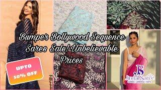 UPTO 50% OFF BUMPER BOLLYWOOD SEQUENCE SAREE SALE Unbelievable Prices #sequin #bollywood #saree