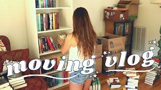 MOVING VLOG Apartment Tour  How to Pack Books + Organize Bookshelves