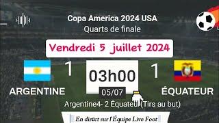 Copa America 2024  Argentine 1 - 1 Équateur en direct sur lÉquipe live foot - 05072024 à 03 h 00