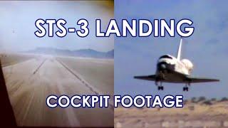 STS-3 Shuttle Cockpit Footage - Landing at White Sands 19820330