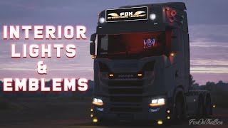 ETS2 1.39 Interior Lights & Emblems For All Trucks  Euro Truck Simulator 2 Mod