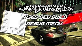 NFS Most Wanted Developer ProtoBuild - Debug Menu 2 X360