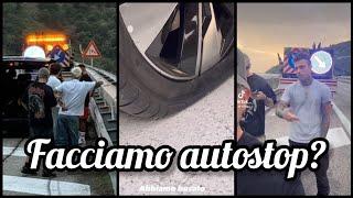 Fedez bloccato in autostrada gomma a terra e auto che perde olio lha presa comunque bene