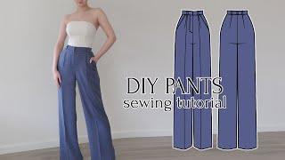DIY Straight-Leg High-Waisted Pants + Sewing Pattern by Dressmaking Amóre
