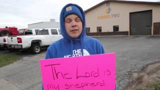 Protester outside anti-gay auto shop I feel like hes a bad representation for the good Christians