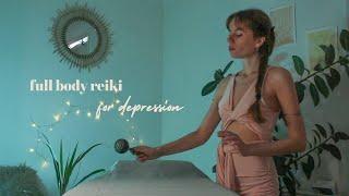 ASMR REIKI full body scan for depression  re-balancing your energy  hand movements soft spoken