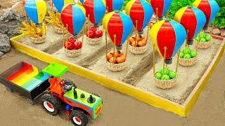 Diy tractor making mini Hot Air Balloon  diy Transporting Fruit & Food project