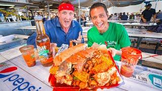 Giant 11 Pound SEAFOOD MOUNTAIN  Shrimp Tray + King Crab in Los Angeles w Sonny