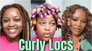 PERM RODS ON LOCS  CURLY LOCS  LOC STYLES