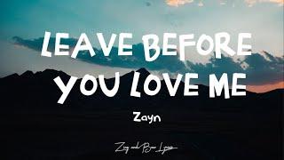 Zayn - Leave Before You Love Me Marshmello X Jonas Brothers lyrics