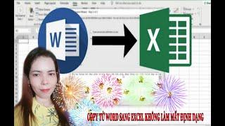 Hướng dẫn copy từ Word sang Excel không làm mất định dạng