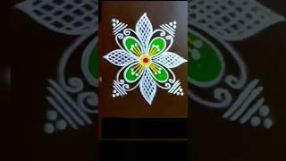 Beautiful kolam design  simple muggulu #shorts #trending #muggulu #kolam #rangoli