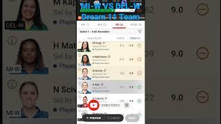 MI-W vs DEL-W Dream 11 Team Prediction  WPL Team