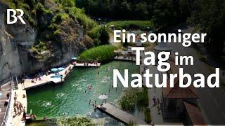 Im Naturbad den Sommer genießen Schwimmen an der Felswand   Zwischen Spessart und Karwendel  BR