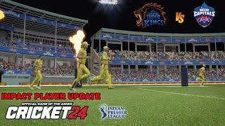 CHENNAI SUPER KINGS VS DELHI CAPITALS  CRICKET 24 PATCH UPDATE GAMEPLAY  BIG SUBS