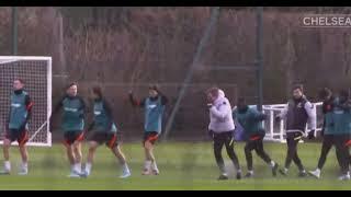 Chelseas last training ahead of match against Lille Champions league knockout 