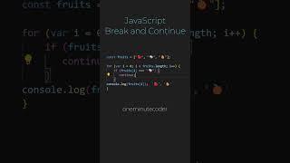 Break and Continue in JavaScript