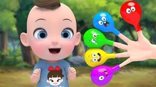 5 color Finger Family  balloons Song  Learn Color Ten In The Bed Nursery Rhymes & Kids Songs