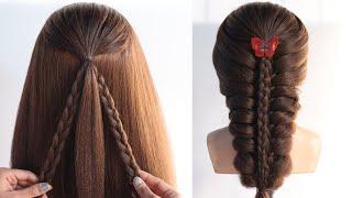 interesting hairstyle for long hair girls  unique hairstyle  bridesmaid hairstyle