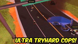 GETTING INTO BATTLES WITH TRYHARD COPS  Roblox Jailbreak