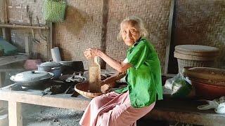 suasana desa dan aktivitas pagi hari mbok katirah masak di dapurhidup di desa