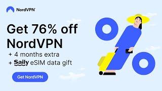 Buy NordVPN get mobile data as a gift Save 76% on NordVPN + get 20GB of eSIM data from Saily 