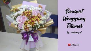 How to Wrap a Flower Bouquet  Flower wrapping techniques  Tutorial Buket Bunga  玫瑰花束包装  花藝教學