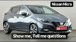 Nissan Micra Show me Tell me questions & answers for the UK Driving Test