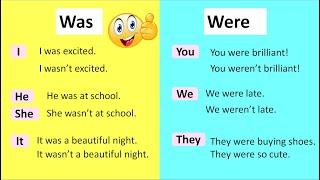 WAS vs WERE  How to use the verb correctly  English grammar