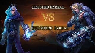 Frosted Ezreal vs Pulsefire Ezreal  League of Legends Gameplay