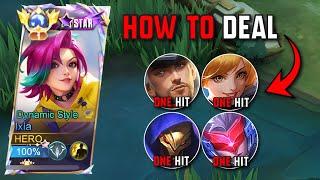 IXIA Tutorial  How to Deal meta ONE HIT enemies  ixia best build 2024 - MLBB