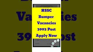 HSSC New Vacancy 2024  Haryana Staff Selection Commission  Vacancy 2024  HSSSC Recruitment 2024