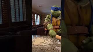 Pizza Time  TMNT Leonardo makes homemade pizza.