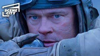 Fury Sherman Tank vs. Tiger Tank BRAD PITT HD CLIP  With Captions